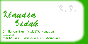 klaudia vidak business card